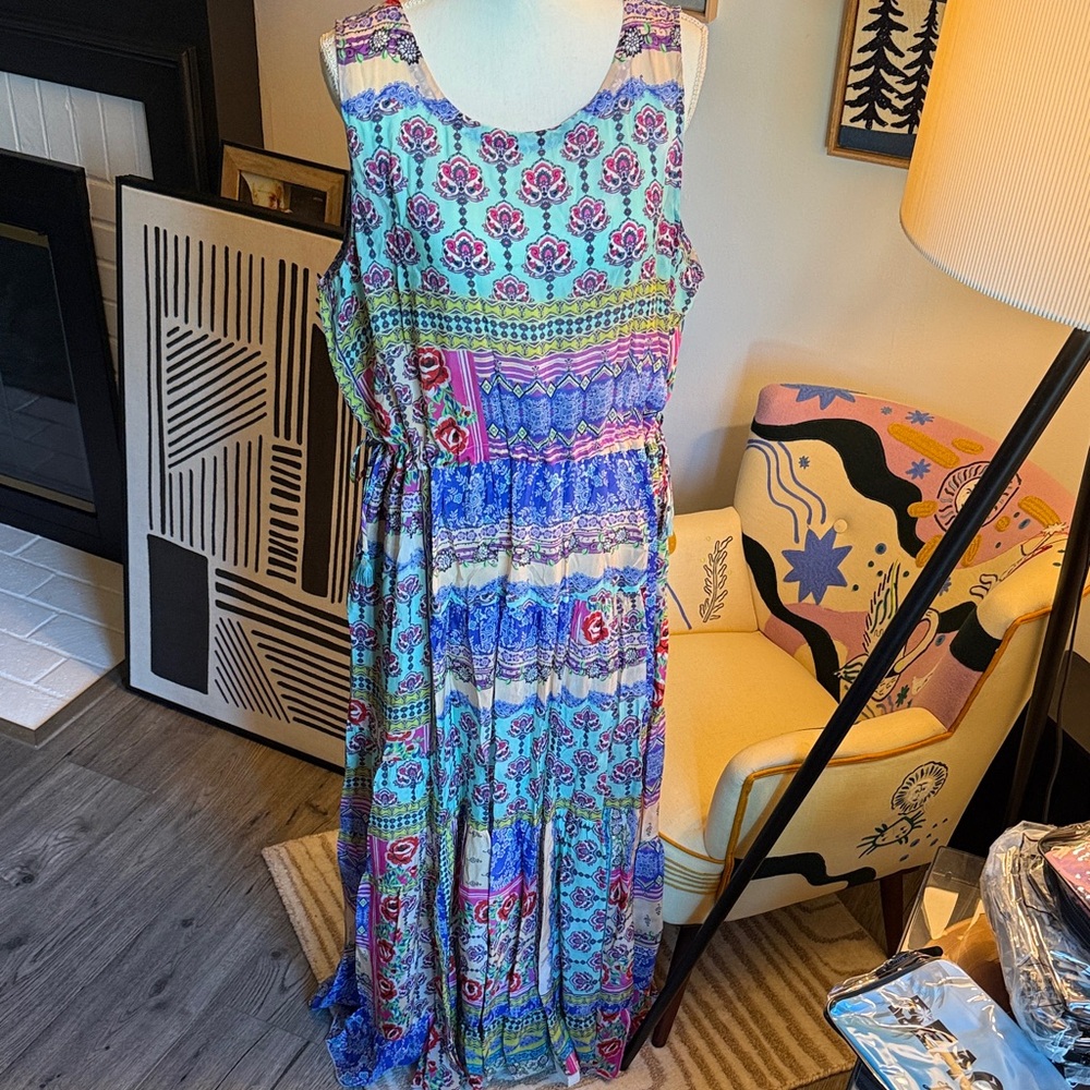 Johnny Was Multicolor Sleeveless Maxi Dress